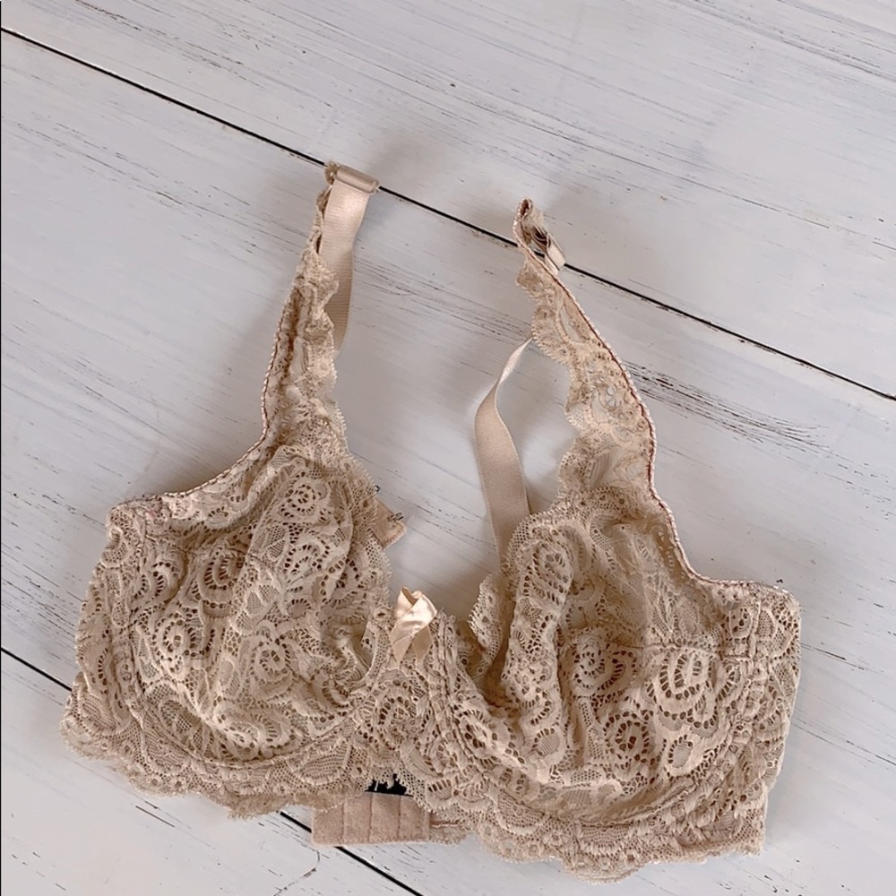 Nude lace bra